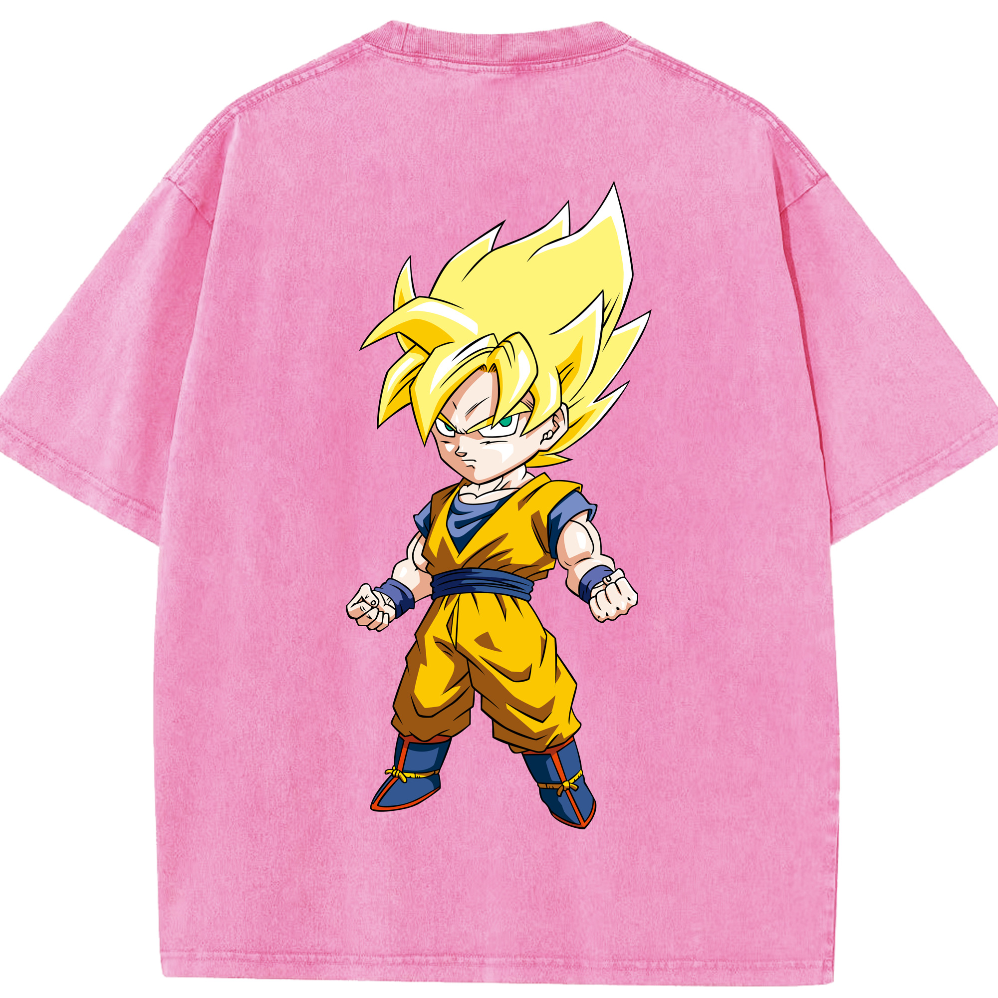（画像用） ドラゴンボール 孫悟空（そん ごくう）Son Goku カカロット DRAGON BALL Kakarotto 綿100% ヴィンテージ風 半袖Tシャツ（背面プリント）